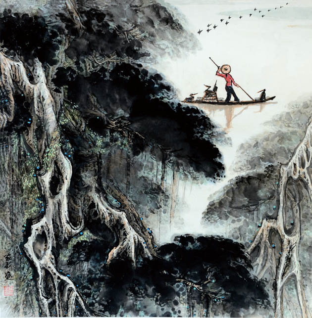 008.《榕乡春哓》   （中国画） 68×98公分.JPG