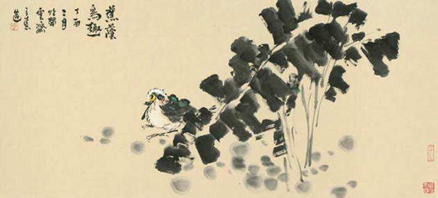 蕉荫鸟趣59x118cm.jpg 蕉荫鸟趣59x118cm.jpg