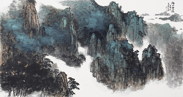 025作者:高炜 题目:《福山云海 》尺寸:97X183CM 年代:2022年.jpg 025作者:高炜 题目:《福山云海 》尺寸:97X183CM 年代:2022年.jpg